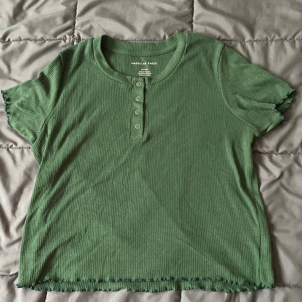 American Eagle Henley Button Front Top